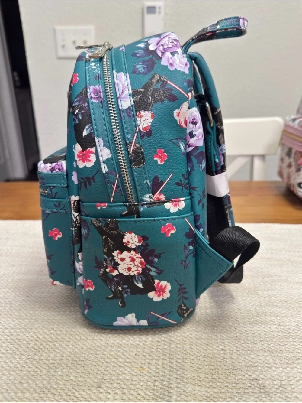 Loungefly Teal Floral Star Wars Mini Backpack
